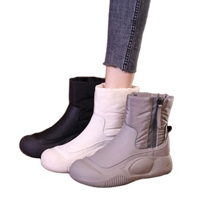 Bottes de neige mi-hautes unisexes en tissu imperméable à semelle épaisse et chaude pour l'hiver, avec doublure thermique respirante, légère et antidérapante - Product Image 1