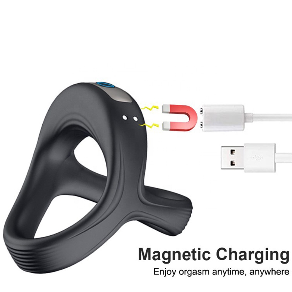 Male Black Silicone Cock Ring Vibrator - 10 Vibration Modes, Rechargeable, Waterproof Penis Ring for Enhanced Pleasure Male Black Silicone Cock Ring Vibrator - 10 Vibration Modes, Rechargeable, Waterproof Penis Ring for Enhanced Pleasure