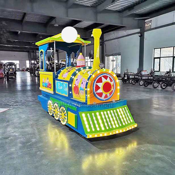 Colorful Outdoor Amusement Park Electric Trackless Train Tourist Train ...
