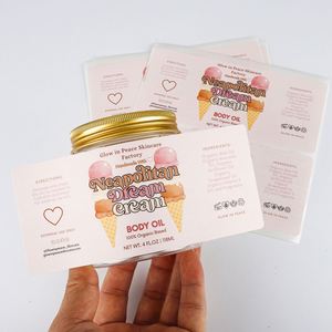 Glow in Peace Skincare Factory Neapolitan Dream Cream Body Oil <b>Label</b> Rectangular Paper Adhesive Recyclable - Product Image 1