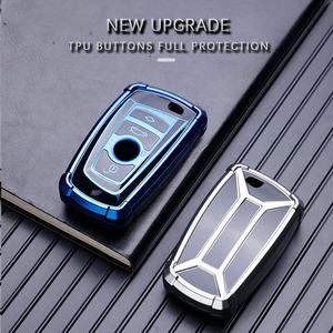 Étui de clé de voiture sans clé en TPU Amazon Mecha pour BM pour 520 525 18i 320i <span class=keywords><strong>1</strong></span> 3 5 7 Series X3 M3 M5 Étui de clé de voiture Porte-clé de voiture - Product Image 1