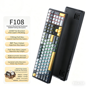 คีย์บอร์ด Aula F108 รุ่นใหม่ 2.4Ghz ไร้สาย USB RGB Backlit Mechanical ขนาดเต็ม 108 ปุ่ม แบบตั้งโปรแกรมได้ สำหรับเล่นเกมส์บนแล็ปท็อป ป้องกันการกดผิดพลาด - Product Image 1