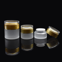 Großhandel 20g 30g 50g Mattierte Klare Glascremedosen Runde Leere Kosmetikverpackung Glasdosen mit Schraubdeckeln für Hautpflege