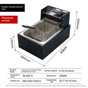 <span class=keywords><strong>Friteuse</strong></span> électrique professionnelle de comptoir pour cuisine commerciale, <span class=keywords><strong>cuve</strong></span> unique, 10L 20L 22L, en acier inoxydable extra épais - Product Image 6