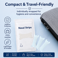 Bandes nasales flexibles CE à marque privée, bande adhésive PE pour le nez, anti-ronflement, aide au sommeil, forte adhérence, retrait facile