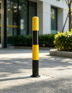 Borne de délimitation fixe de 76 mm avec bandes réfléchissantes noires et jaunes – Visibilité jour et nuit - Product Image 2
