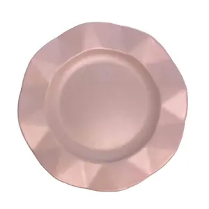 Vendita all'ingrosso piastre 12-Di alta qualità colorful 12 pollici opaco rotondo piatto in melamina con origami bordo