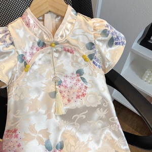 Abito Estivo Stile Cheongsam Cinese per Bambine, Elegante <span class=keywords><strong>Vestito</strong></span> Lungo Casual per Bambini, Bellissimo Abbigliamento per Ragazze - Product Image 4