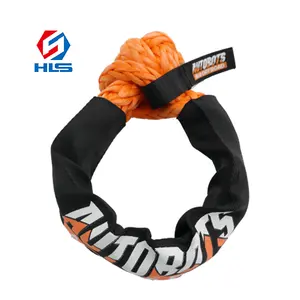 Wholesale Emergency Tools 1/2\" 22inch 3/4\" 24inch Snatch Block Recovery Rope Soft Shackle with Protective Sleeve