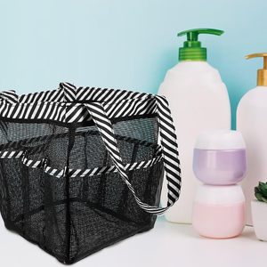 Bolsa de playa plegable, ligera, extra grande, de malla, con 8 bolsillos, para ducha, portátil, para dormitorio. - Product Image 5