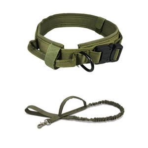 Collar y correa de perro táctico para mascotas, collar de cuello de nailon para exteriores, juego de cuerda de tracción para perros, grande y mediano - Product Image 1