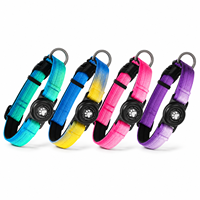Collier pour chien étanche avec support intégré pour AirTag et GPS, réglable, réfléchissant, rembourré, avec anneau en D en alliage de zinc, tailles S à XL