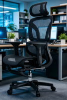 Chaise de bureau ergonomique en maille pour ordinateur, chaise de direction moderne pour bureau à domicile, pivotante, avec accoudoirs 3D réglables