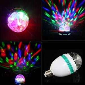 Lampes de décoration intérieure <span class=keywords><strong>LED</strong></span> RGB rotatives automatiques colorées E27 3W, lampe de fête, lumière disco - Product Image 5