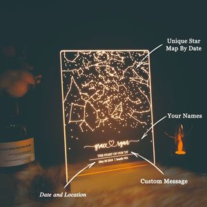 <span class=keywords><strong>Il</strong></span> <span class=keywords><strong>cielo</strong></span> <span class=keywords><strong>stellato</strong></span> <span class=keywords><strong>il</strong></span> giorno della nascita lampada decorativa atmosfera comodino luce notturna in legno piatto acrilico LED Souvenir regalo - Product Image 3