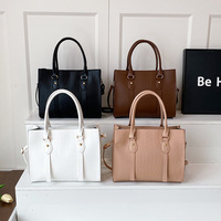Nouveau sac à main tendance en PU de grande capacité avec fermeture éclair, sac fourre-tout simple à motif crocodile