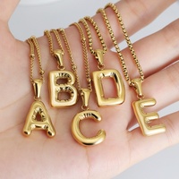 Pendentif personnalisé en acier inoxydable 316L plaqué or 18 carats, breloques alphabet bulles épaisses pour la fabrication de colliers, bracelets et bijoux