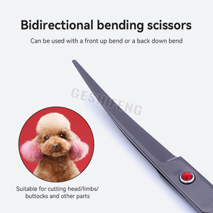 Forbici per la toelettatura per cani portatili e durevoli in acciaio inossidabile con punte rotonde sicure e comode cesoie per gatti - Product Image 4