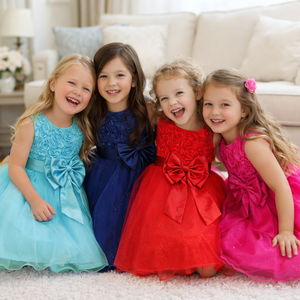 Ropa de Verano para Niñas, Vestido de Fiesta con Volantes, Faldas sin Mangas, Vestidos de Princesa para Niñas de Flores - Product Image 1