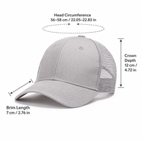 Casquette Trucker Structurée à 6 Panneaux Unisexe, Visière Pré-courbée, Fermeture Snapback en Toile, Vierge Personnalisable, Respirante, pour la Pêche et les Sports de Plein Air