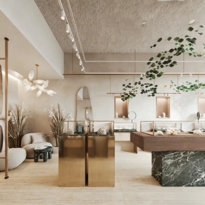 Jewelry <b>Watch</b> Luxury Goods Shop Interior Design Full Room Customization Glass Display Cabinet Jewelry Showcase Store Decoration - Product Image 2