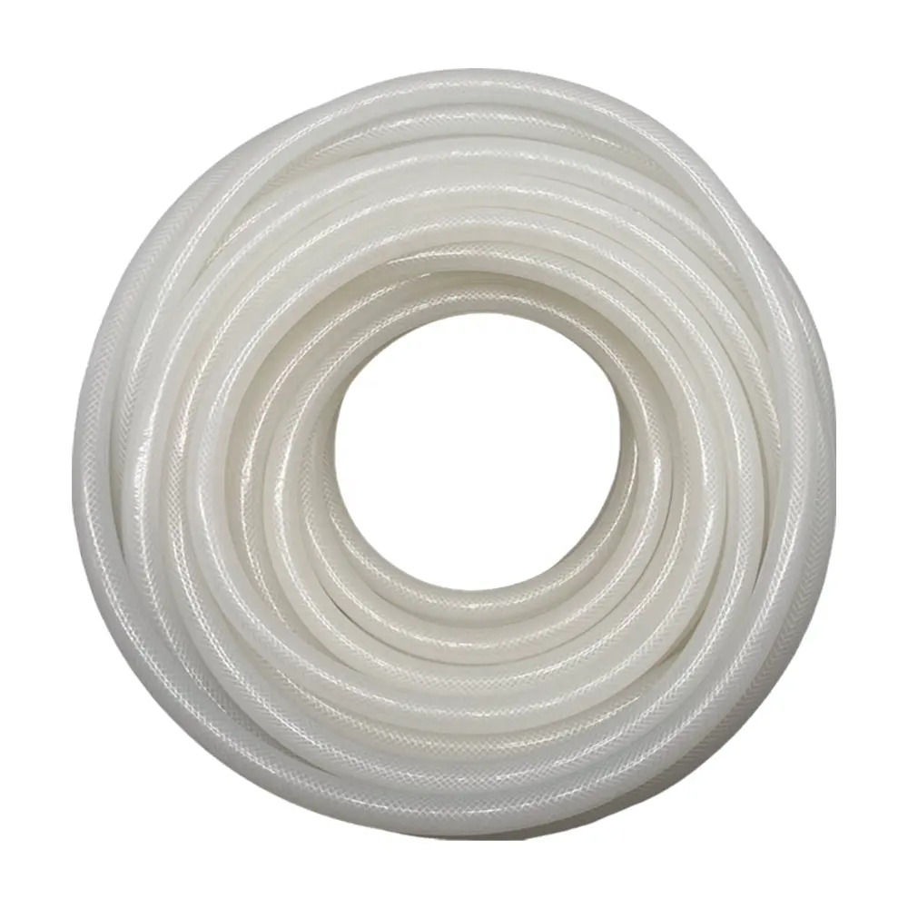 Tubo personalizzato in Silicone intrecciato in fibra di maglia rinforzato in Silicone trasparente trasparente intrecciato flessibile per uso alimentare tubi flessibili