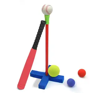 运动玩具NBR棒球柔滑曲棍球儿童软泡沫t球棒球套装玩具8种不同颜色的球包括整理包