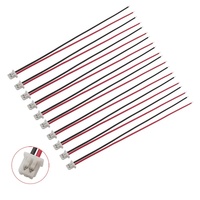 Micro JST 1.25mm Pitch 2 Pin konektor kabel steker tunggal 28AWG 10 cm-30 CM kawat elektronik PVC wanita untuk penggunaan otomotif