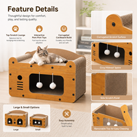 Lit-griffoir extra large à double couche pour chat, en carton ondulé, avec structure d'escalade pour chatons d'intérieur