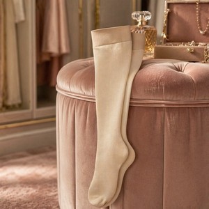 <span class=keywords><strong>Calze</strong></span> da donna anti-attorcigliamento, trasparenti, sopra il ginocchio, con fascia elastica anti-sfilamento, punta rinforzata, in nylon color carne, OEM - Product Image 2