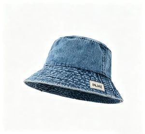 Sombrero de Lona INJAE Unisex, Color Sólido, Casual, Primavera/Verano, con Logotipo en la Borde, para Adultos - Product Image 3