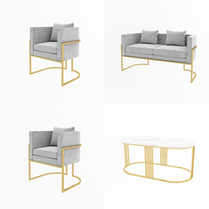 Ensemble de meubles de salon de <span class=keywords><strong>coiffure</strong></span> moderne, réception, négociation, canapé simple et élégant avec miroir - Product Image 6