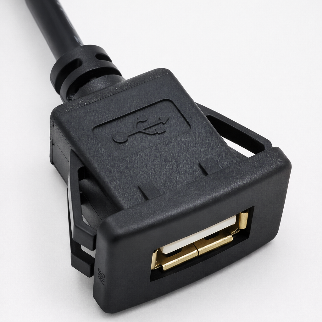 USB 2.0 A Female to 90° Right Angle Mini USB 5Pin Panel Mount Cable