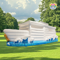 Château gonflable commercial en PVC pour enfants avec toboggan sec extérieur, grande structure gonflable avec toboggan