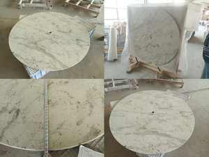 Goldtop Stone Polished Finish High Quality Andromeda <b>White</b> Granite Stone Table Tops for Apartment and Villa Dinning Room - Product Image 2