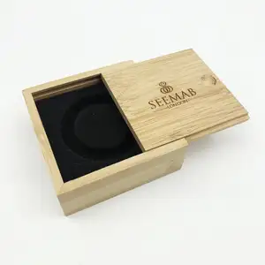 Caja de madera de bambú para regalo de joyería, paquete de almacenamiento de logotipo grabado OEM, caja de madera de lujo