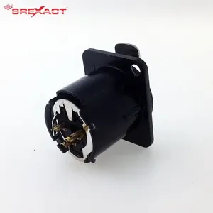 Qualité garantie connecteur de châssis XLR femelle à 3 broches tout boîtier métallique laiton Audio vidéo haute Performance broches plaquées or 15A - Product Image 4