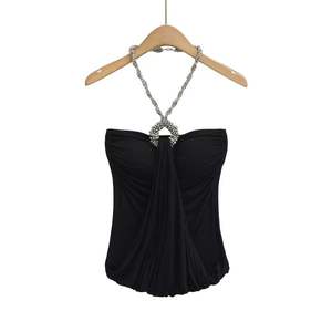 Vestido de verano para mujer estilo Spice Girl Pure Desire con almohadillas en el pecho, cuello halter y lazo, falda ajustada que estiliza la cadera - Product Image 6
