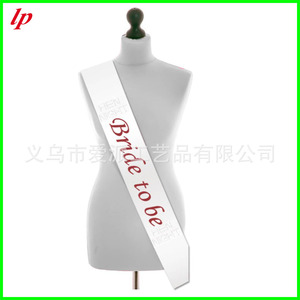 Ensemble de voile de mariée avec jarretière, écharpe, badge et bannière, accessoires de fête de mariage blancs LPP4386 - Product Image 4