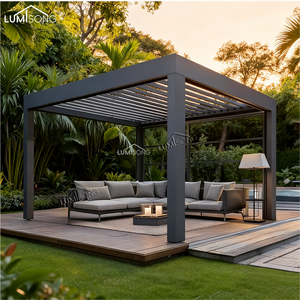 ศาลาพักผ่อนกลางแจ้งอลูมิเนียมแบบกำหนดเอง แข็งแรงทนทาน พร้อมไฟ LED ดีไซน์จากธรรมชาติ สำหรับสวนและกิจกรรมกลางแจ้ง - Product Image 3