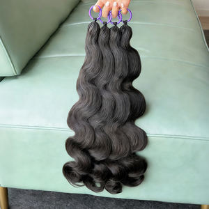 Extensiones de Cabello Ondulado de 24 Pulgadas para Trenzas, Cabello Humano Natural Negro para Trenzado sin Nudos - Product Image 6
