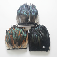 Plumes de coq naturelles teintes de haute qualité de 5 à 7 pouces pour coiffure indienne, costume de carnaval, garniture de robe, motif teint