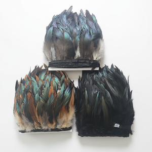 5-7 Zoll Hochwertige Gefärbte Natur-Hahnenschlurfedern für Indische Kopfbedeckungen Karnevalskostüme Kleidverzierungen Gefärbtes Muster - Product Image 2