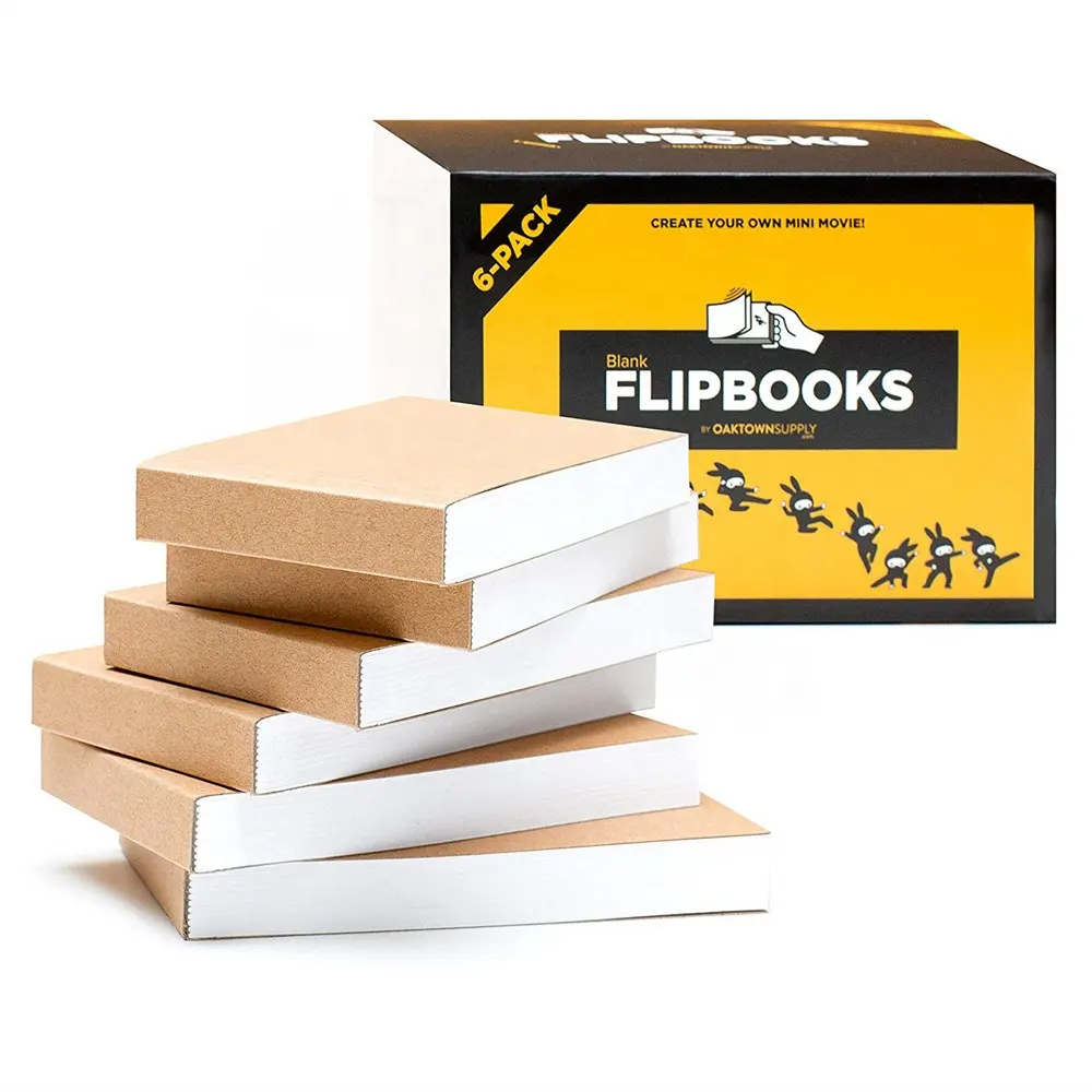6 Pack Blank Flip Books Kit Animation for Kids, Mini Blank Flipbooksfor Sketching, Cartoon Creation