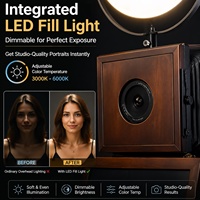 Machine de photomaton vintage en bois avec écran tactile 15,6 pouces et éclairage LED 60W, idéale pour la location et les événements de remise de diplômes