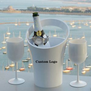Cubo Enfriador de Vino y Champán Imperial, Blanco, Vintage, de Lujo, con Logotipo Personalizado - Product Image 2