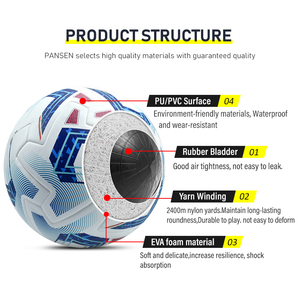 2023-2024 Ballon de football <span class=keywords><strong>en</strong></span> cuir PU de haute qualité Logo personnalisable Taille 5 Football de compétition italien de l'usine - Product Image 5