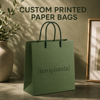 Sacs shopping en papier imprimé haut de gamme avec poignées en corde de coton, détails en relief UV et poignées en ruban premium
