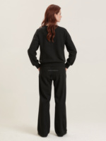 Pull en laine tricoté uni décontracté pour femme, col rond, coupe ample, polyvalent, manches longues, chaud