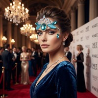 Autocollants Bijoux de Visage Couronne Cristal Bleu Strass Auto-adhésifs pour Enfants Fête Festival
